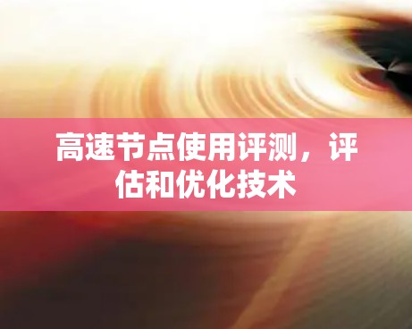 高速节点使用评测，评估和优化技术
